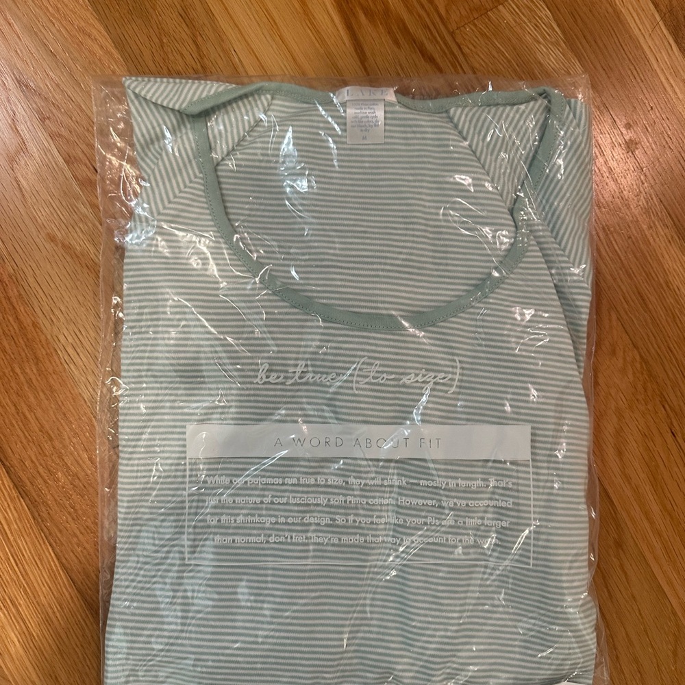 Lake Pajamas Pima Long-Short set, size medium, Parisian green